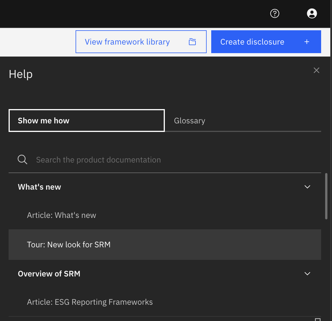 New help menu in SRM